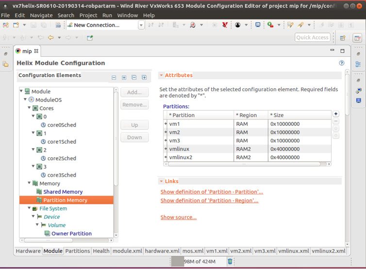 Figure 5. System configuration and application development using Wind River Workbench 