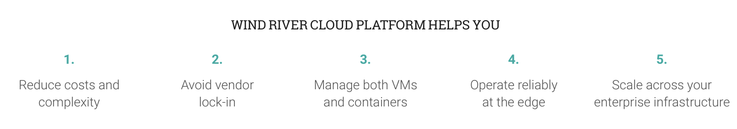 Wind River Cloud Pltform Helps you for steps
